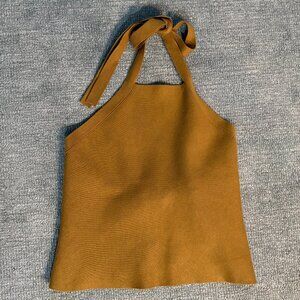 By Anthropologie Halter Open-Back Sweater Tank (XXS, NWOT)